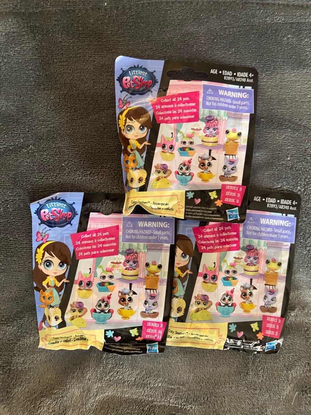 Littlest Pet Shop Set of 3 Blind Packs Sealed. NWT. Hasbro.
